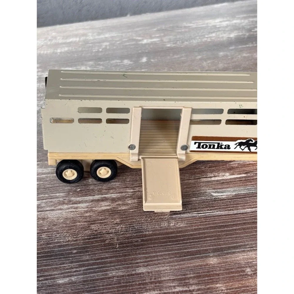 Vintage Tonka Steel Horse Trailer Toy Metal Beige Brown Kids Play‎ Vehicle